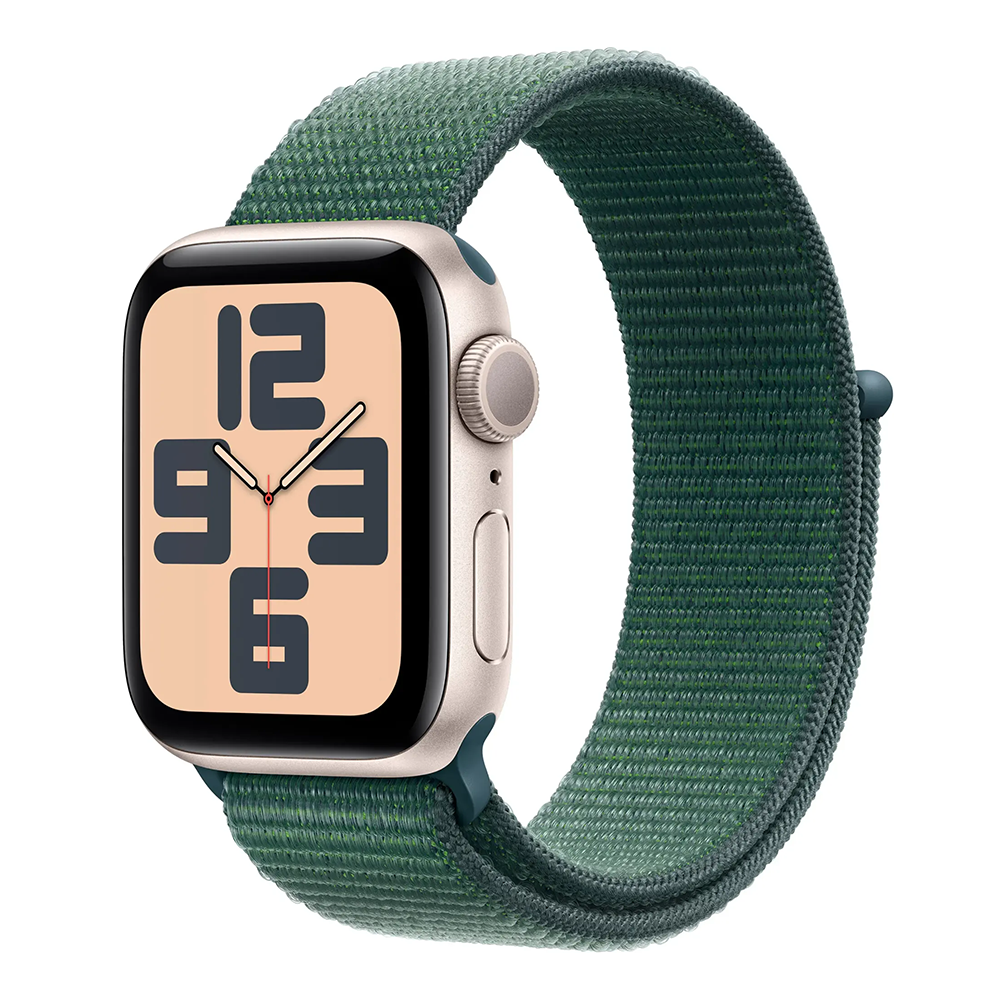 Apple Watch SE 2nd Gen GPS 40mm Starlight Case w Lake Green Sport Loop