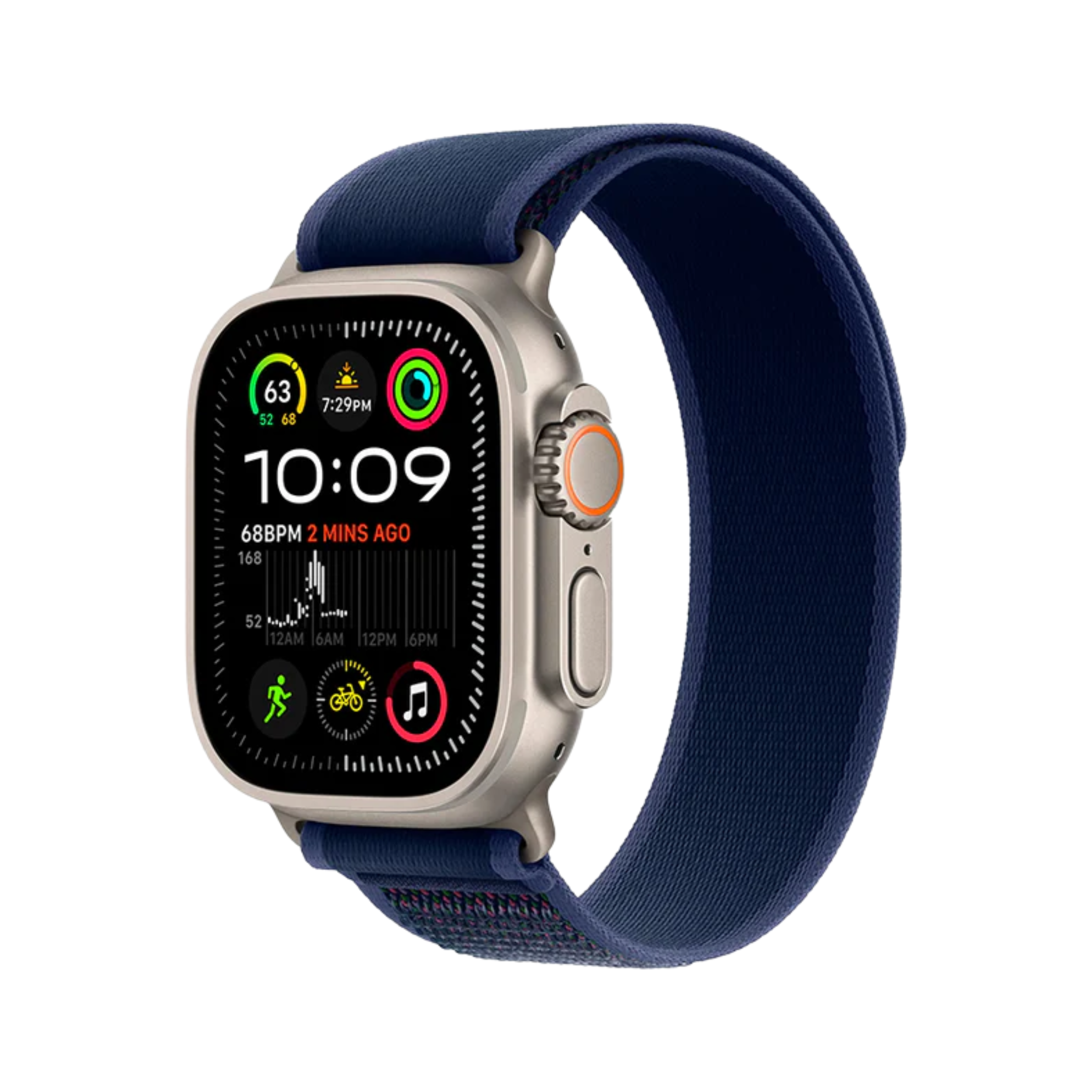 Apple Watch - shipo Apple Watch Ultra 2 49mm GPS Cell Titanium Case w Blue Trail Loop M/L