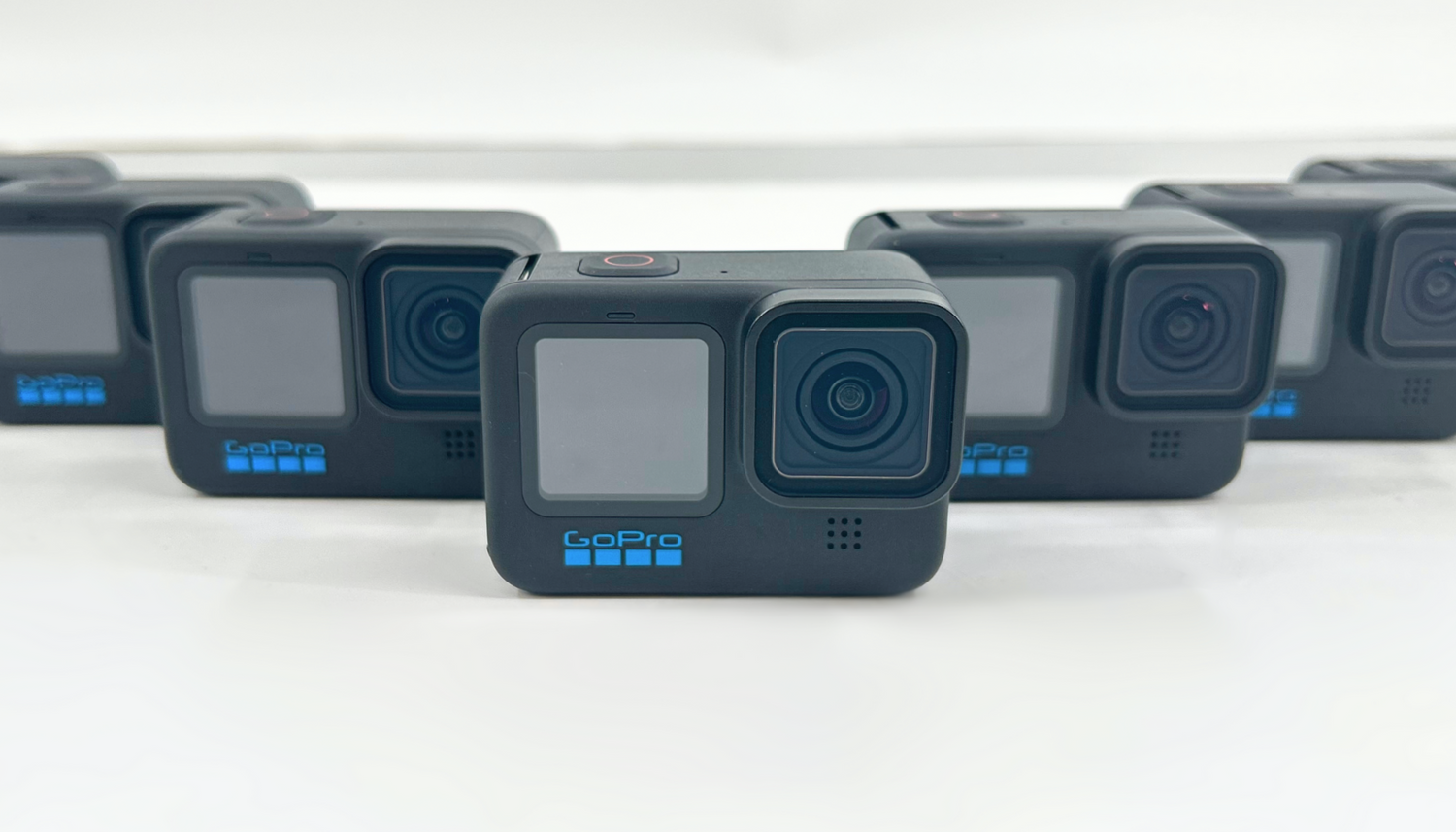 Several GoPro 11's positioned in a row