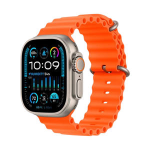 Apple Watch Ultra 2 49mm Cellular Titanium Case w/ Orange Ocean Band MREH3LL/A