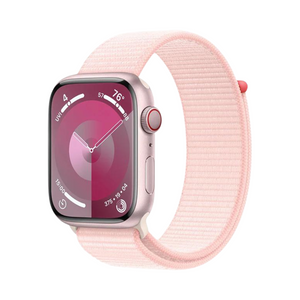 Apple Watch Series 9 45mm Cellular Pink Case w/ Light Pink Sport Loop MRMM3LL/A
