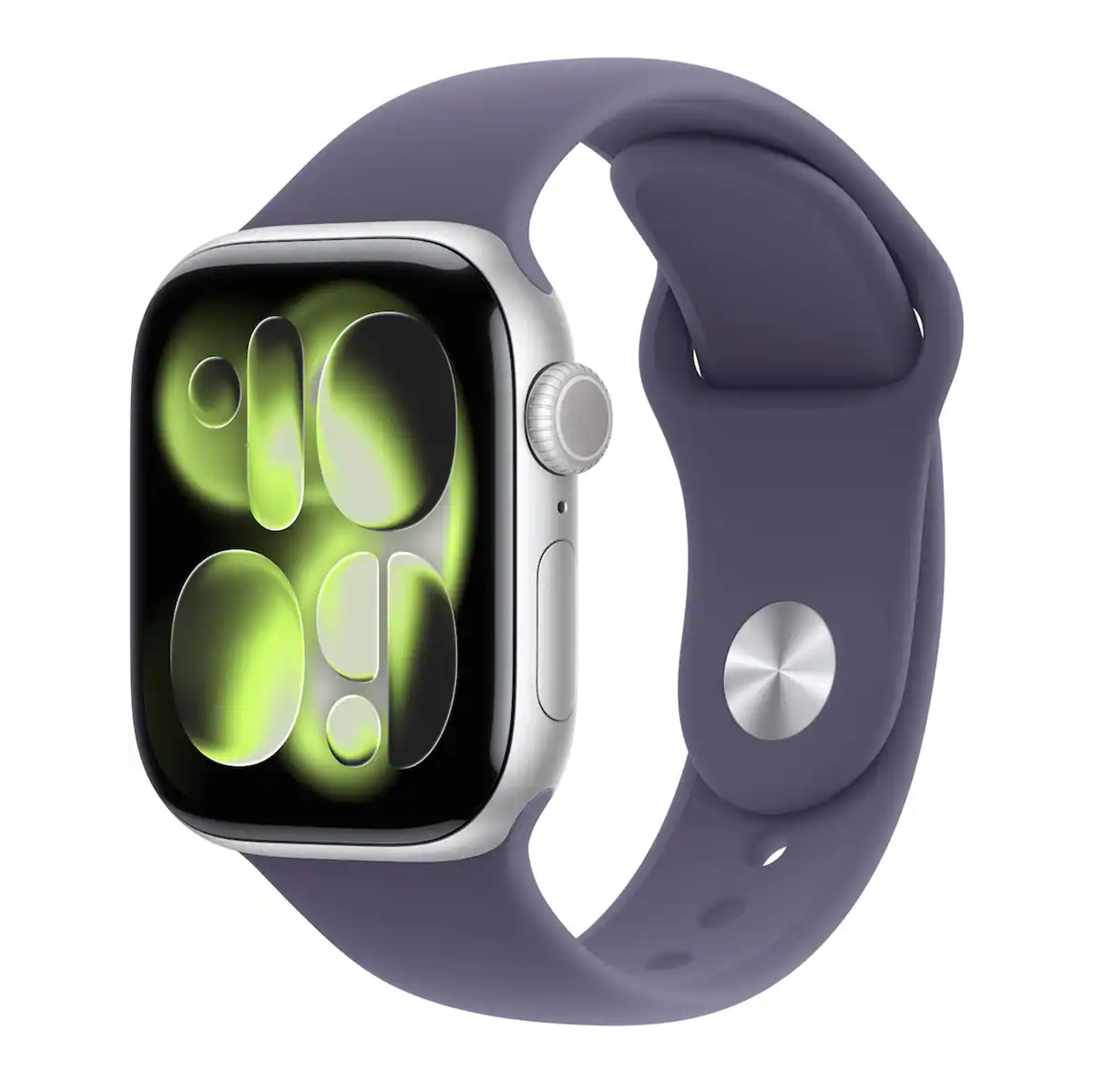 Apple Watch Series 11 42mm GPS Silver Case w Purple Fog Sport Band S/M MEU64LW/A
