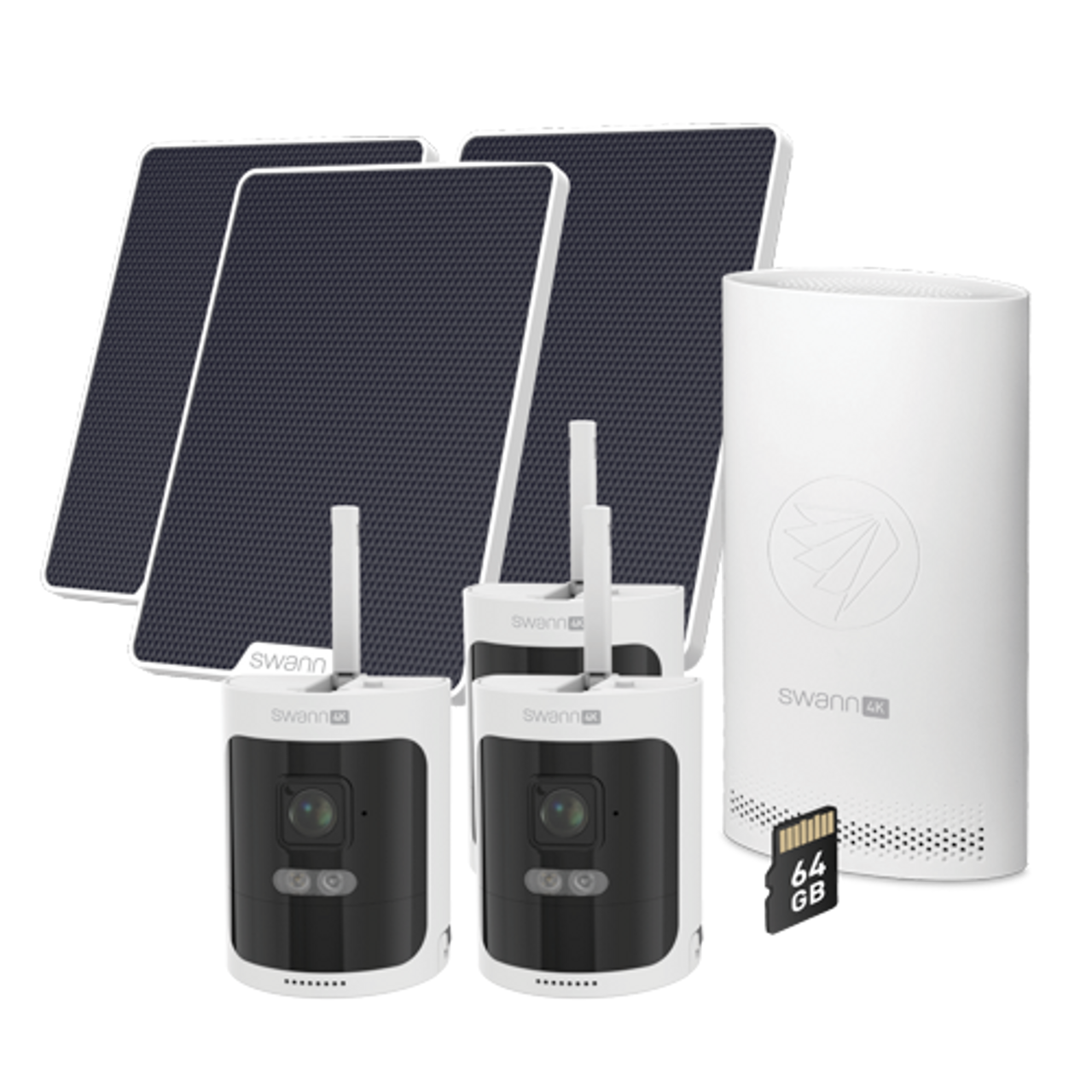 Swann AllSecure4K 3 Camera Wireless Solar Security NVR Kit SWNVK-AS4K80SD3S3-US