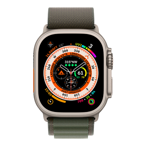 Apple Watch Ultra 49mm Cellular Titanium Case w/ Green Alpine Loop M MQEW3LL/A - quickshipelectronics