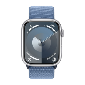 Apple Watch Series 9 45mm Cell Silver Case w/ Winter Blue Sport Loop MRMJ3LL/A - quickshipelectronics