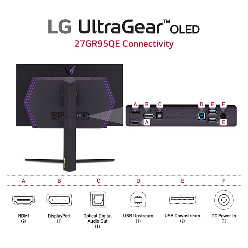 LG UltraGear OLED 2K 1440p Gaming Monitor 240hz .03ms HDR 10 G-Sync 27GR95QE-B - quickshipelectronics