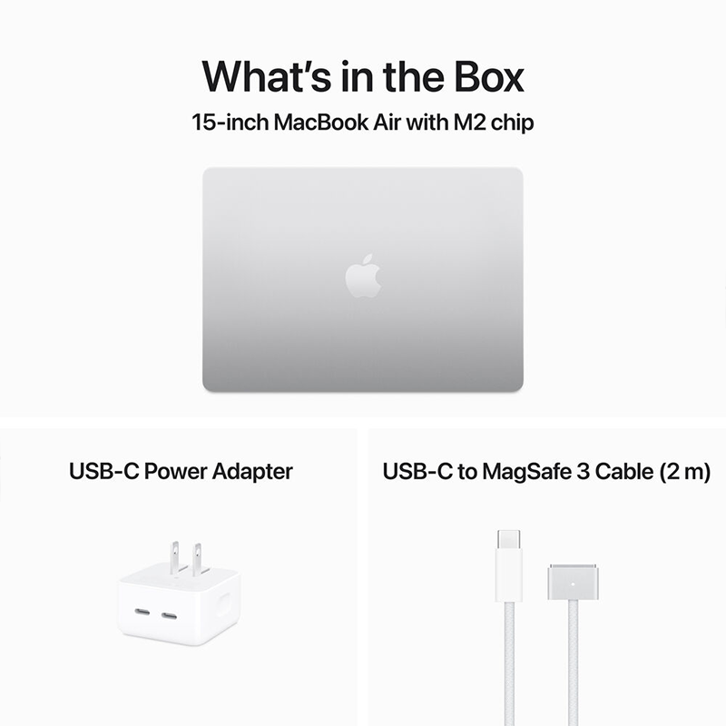 Apple MacBook Air 15.3" M2 Chip 8GB RAM 512GB SSD Silver MQKT3LL/A 2023 Model - quickshipelectronics