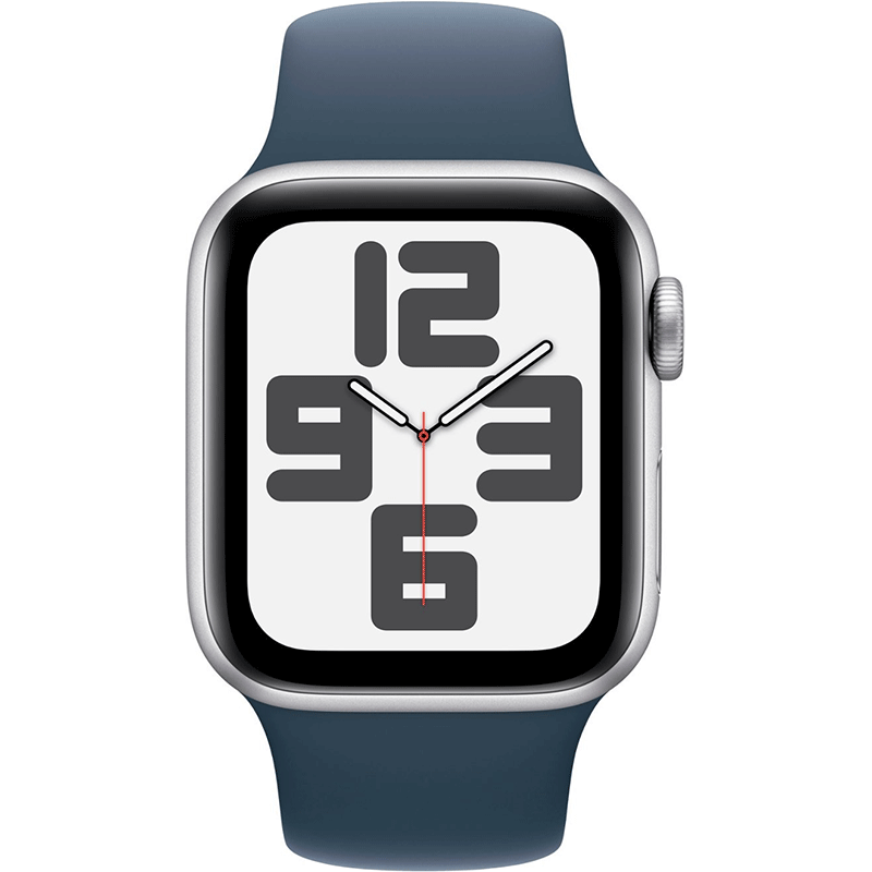 Apple Watch SE 2nd Gen 40mm Cellular Silver Case w/ Storm Blue Band MRGH3LL/A - quickshipelectronics