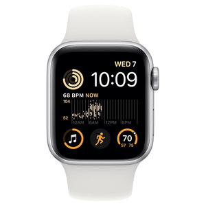 Apple Watch SE 2nd Gen 40mm Silver Case w/ White Sport Band S/M MNT93LL/A - quickshipelectronics