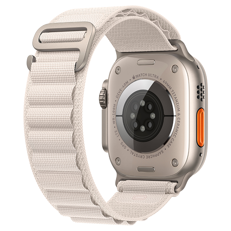 Apple Watch Ultra 49mm GPS+Cellular Titanium Case w/ Starlight Loop M MQF03LL/A - quickshipelectronics