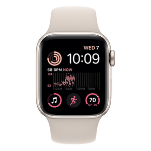 Apple Watch SE 2nd Gen 40mm Aluminum Case w/ Starlight Sport Band M/L MNTL3LL/A - quickshipelectronics