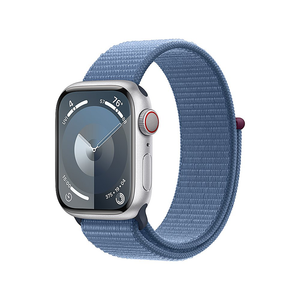 Apple Watch Series 9 41mm Cell Silver Case w/ Winter Blue Sport Loop MRHX3LL/A - quickshipelectronics
