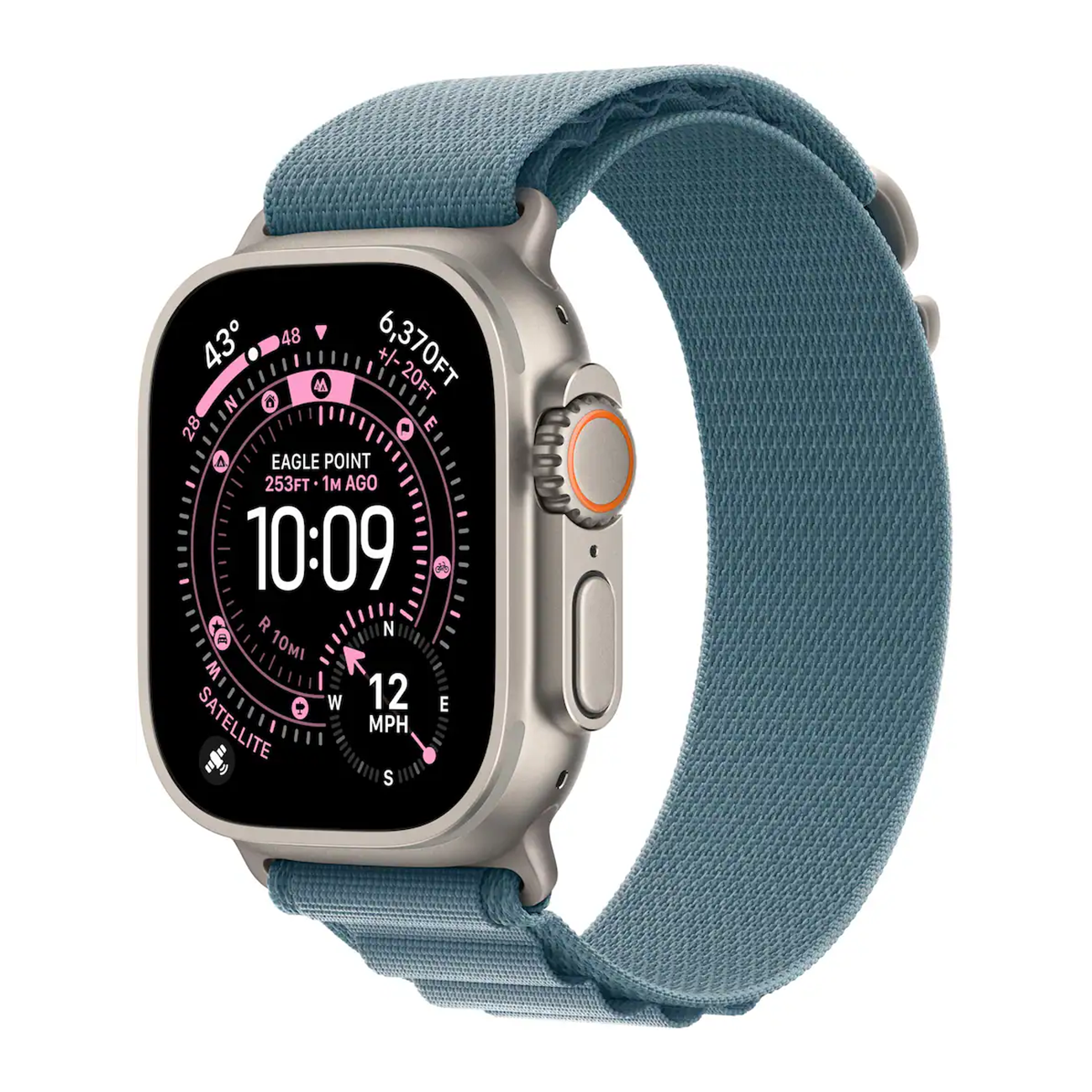 Apple Watch Ultra 3 49mm LTE Natural Titanium w Light Blue Alpine Loop MEWP4LW/A