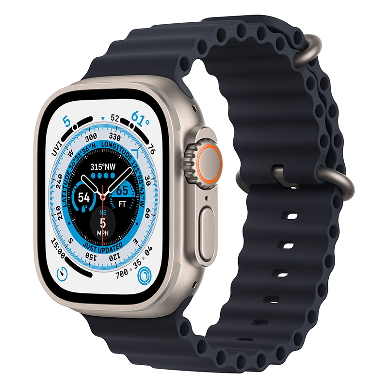 Apple Watch Ultra 49mm Cellular Titanium Case w/ Midnight Ocean Band MQET3LL/A