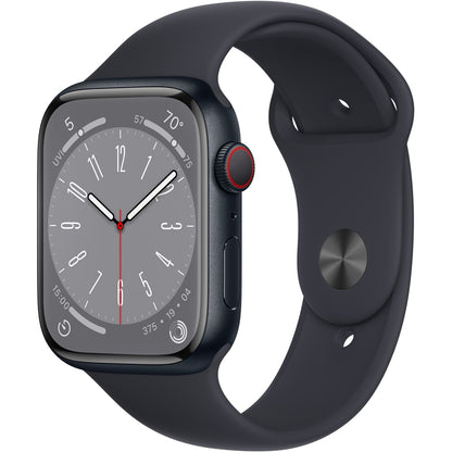 Apple Watch Series 8 45mm GPS Cellular Midnight Case w/ Sport Band M/L MNVL3LL/A