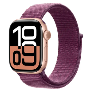 Apple Watch Series 10 42mm GPS + Cell Rose Gold Case w Plum Sport Loop MWXC3LW/A