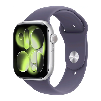 Apple Watch Series 11 46mm GPS Silver Case w/ Purple Fog Sport Band MEVA4LW/A