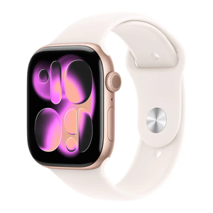 Apple Watch Series 11 46mm Cell Rose Gold Case w Light Blush Band M/L MFCJ4LW/A
