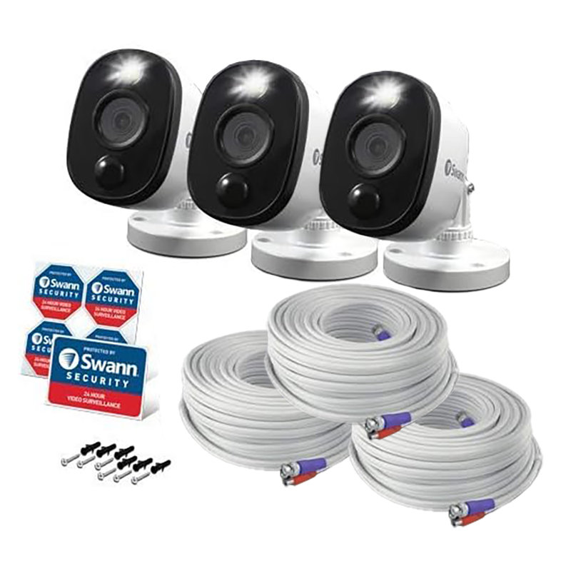 Swann Add-On 1080p Full HD Security Camera 3-Pack White SRPRO-1080MSXWB3-US