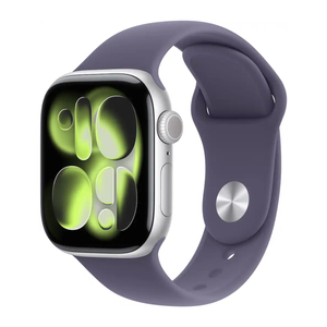 Apple Watch Series 11 42mm Cell Silver Case Purple Fog Sport Band S/M MF8H4LW/A