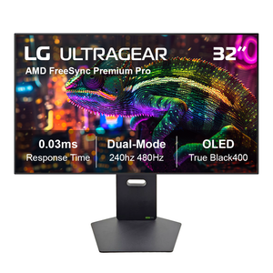 LG UltraGear 32" OLED 4K Dual-Mode FHD 480Hz 0.03ms AMD FreeSync Pro 32GX870A-B