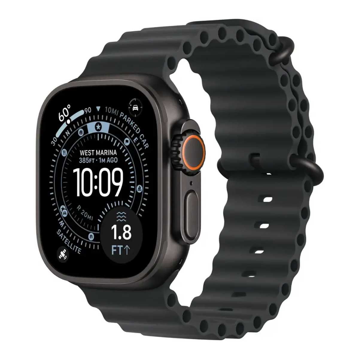 Apple Watch Ultra 3 49mm GPS Cellular Titanium Case w Black Ocean Band MF0J4LW/A
