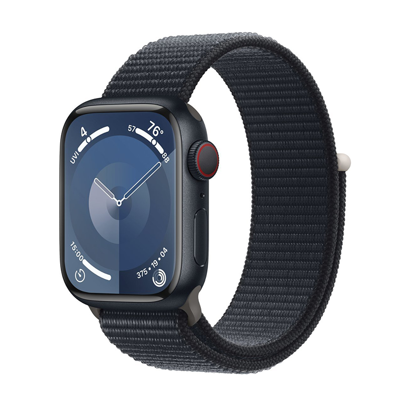 Apple Watch Series 9 41mm GPS Cell Aluminum Case w Midnight Sport Loop MRHU3LW/A