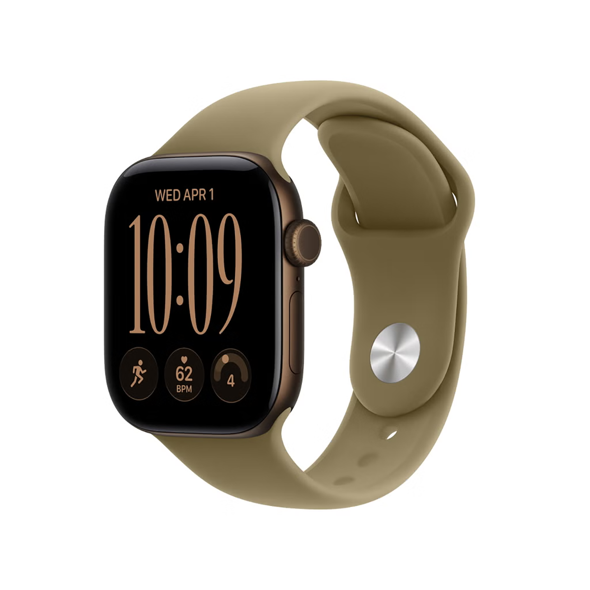 Apple Watch Series 12 42mm GPS Dark Bronze Case w Olive Sport Band S/M MJEF4LS/A