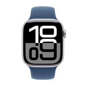 Apple Watch Series 10 GPS Cell 42mm Silver Case w Denim Sport Band M/L MWX43LW/A