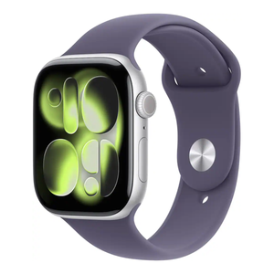 Apple Watch Series 11 46mm Cellular Silver Case w Purple Fog Band M/L MFCR4LW/A