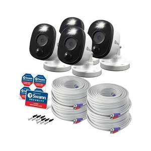 Swann Indoor/Outdoor 4K Add-On Bullet Camera 4-Pack - White - SRPRO-4KWLBWB4