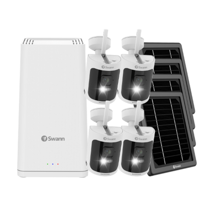 Swann AllSecure650 2K 4 Camera Solar Panel Security Kit w Hub 1TB SONVK-650KH4S4