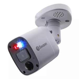 Swann Home 4K Add-On Bullet Camera w Night Vision, Lights, & Siren SWPRO-4KRQ