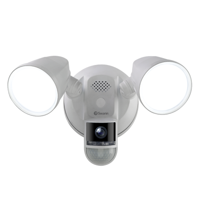 Swann 4K Floodlight Security Camera w Siren Heat/Motion Detection SWIFI-4KFLOCAM