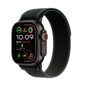 Apple Watch Ultra 2 49mm GPS Cell Titanium Case w Trail Loop Black M/L MX4V3LW/A