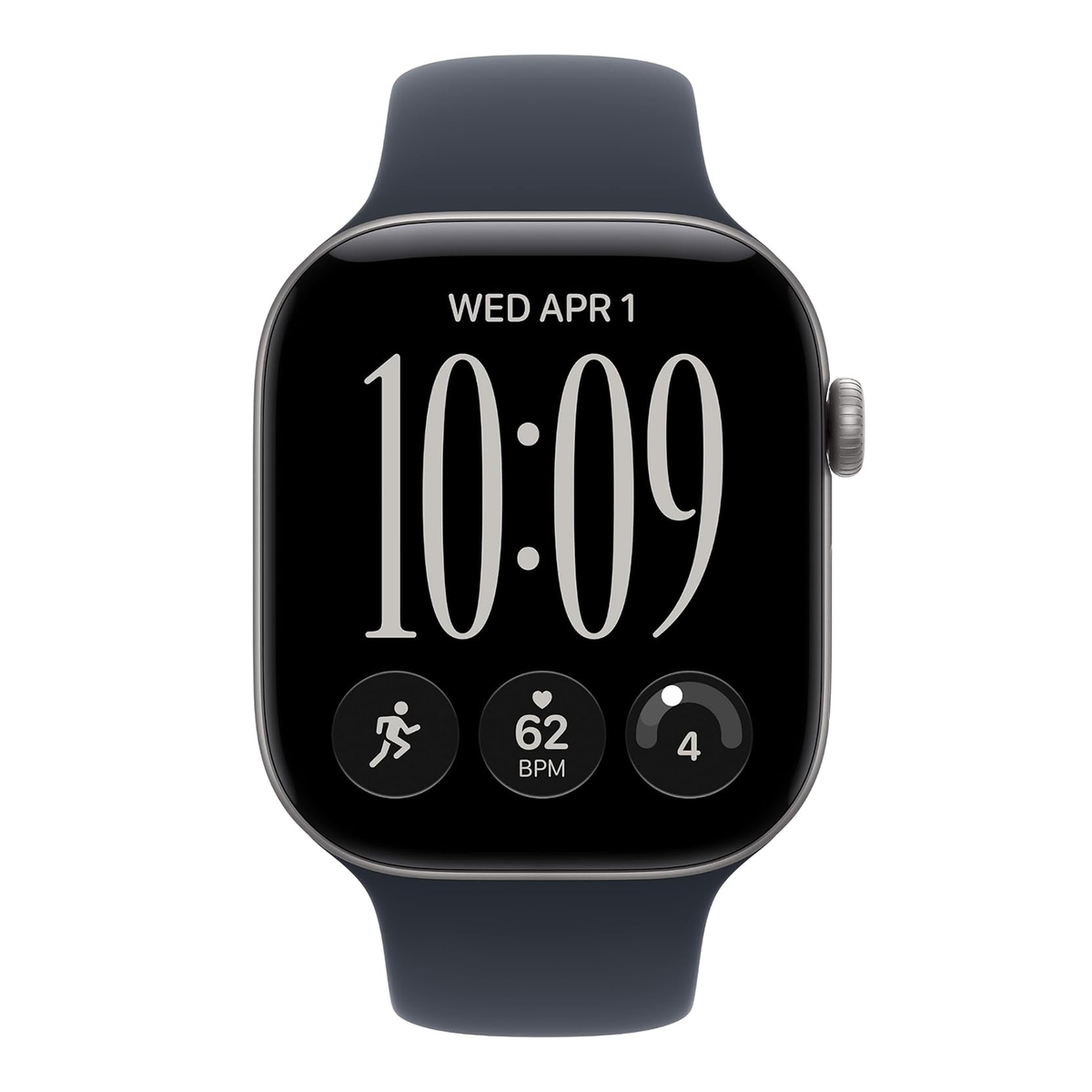 Apple Watch Series 12 46mm GPS Space Gray Case w Navy Blue Band M/L MJEJ4LS/A