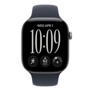 Apple Watch Series 12 46mm GPS Space Gray Case w Navy Blue Band M/L MJEJ4LS/A