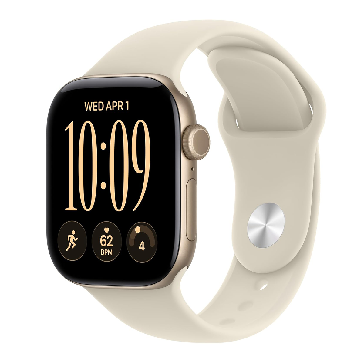 Apple Watch Series 12 42mm GPS Light Gold Case w Sand Sport Band S/M MJED4LS/A