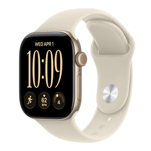 Apple Watch Series 12 42mm GPS Light Gold Case w Sand Sport Band S/M MJED4LS/A