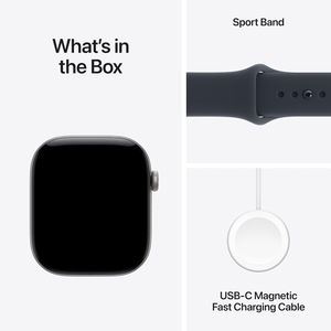 Apple Watch Series 12 46mm GPS Space Gray Case w Navy Blue Band M/L MJEJ4LS/A