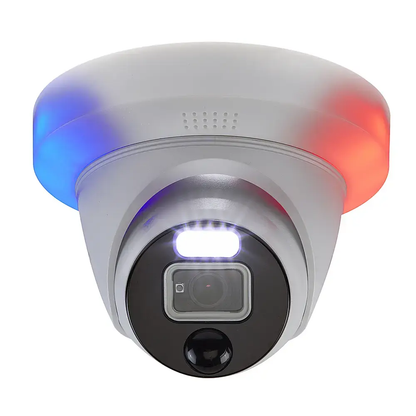 Swann 4K Home DVR Add-On Dome Camera w Flashing Lights White SWPRO-4KDER-US