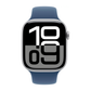 Apple Watch Series 10 GPS Cell 46mm Silver Case Denim Sport Band M/L MWY13LW/A
