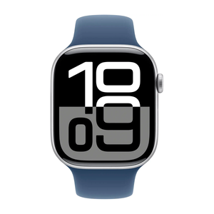 Apple Watch Series 10 GPS Cell 46mm Silver Case Denim Sport Band M/L MWY13LW/A