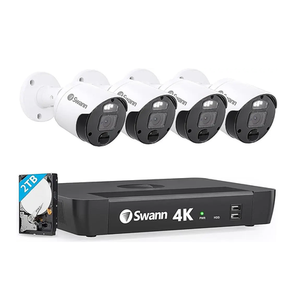 Swann Master 8-Channel 4-Camera 4K UHD 2TB NVR Security System PoE SONVK-876804