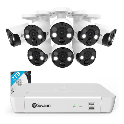 Swann 8 Camera 8 Channel 4K UHD White NVR Security System SWNVK-88680W8FB-US