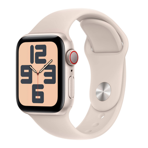 Apple Watch SE 2nd Gen 40mm Cellular Starlight Case w Sport Band S/M MXFY3LL/A
