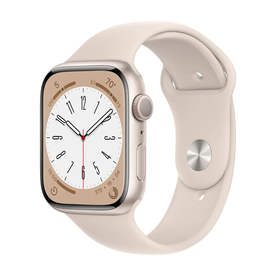 Apple Watch 8 45mm GPS Aluminum Case w/ Starlight Sport Band S/M MNUP3LL/A 2022