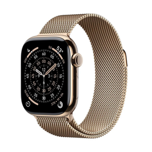 Apple Watch Series 11 42mm Cellular Gold Titanium Case Milanese Loop S MF8Y4LW/A
