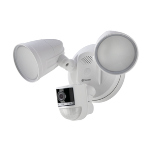 Swann 4K Floodlight Security Camera w 2-Way Talk + Siren White SWIFI-4KFLOCAM-US