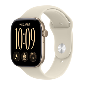Apple Watch Series 12 46mm GPS Light Gold Case w Sand Sport Band M/L MJEP4LS/A